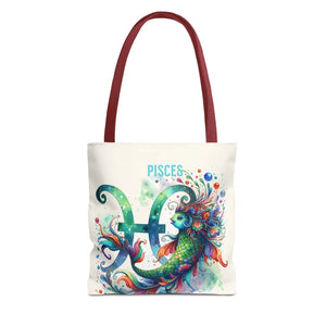 Pisces Zodiac Aop Tote Bag - Cosmic Polyester - Dipaliz - Bags