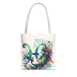 Pisces Zodiac Aop Tote Bag - Cosmic Polyester - Dipaliz - Bags