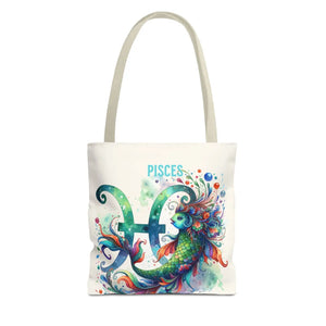 Pisces Zodiac Aop Tote Bag - Cosmic Polyester - Dipaliz - Bags