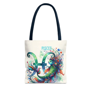 Pisces Zodiac Aop Tote Bag - Cosmic Polyester - Dipaliz - Bags