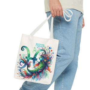 Pisces Zodiac Aop Tote Bag Bold Statement Style - Dipaliz - Bags