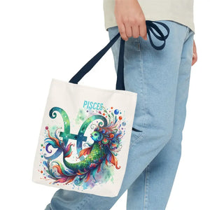 Pisces Zodiac Aop Tote Bag Bold Statement Style - Dipaliz - Bags