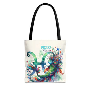 Pisces Zodiac Aop Tote Bag Bold Statement Style - Dipaliz - Bags