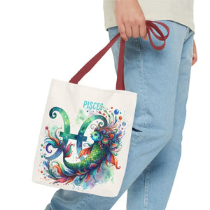 Pisces Zodiac Aop Tote Bag Bold Statement Style - Dipaliz - Bags