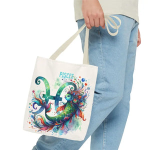 Pisces Zodiac Aop Tote Bag Bold Statement Style - Dipaliz - Bags