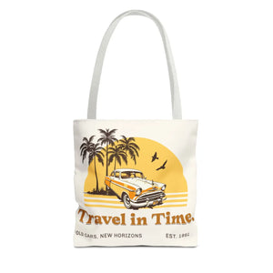 Vintage Car Tote Bag Black Cotton Handles - Dipaliz - Bags