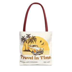 Vintage Car Tote Bag Black Cotton Handles - Dipaliz - Bags