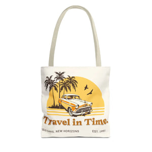 Vintage Car Tote Bag Black Cotton Handles - Dipaliz - Bags
