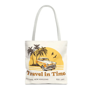 Vintage Car Tote Bag Black Cotton Handles - Dipaliz - Bags