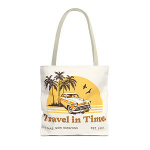 Vintage Car Tote Bag Black Cotton Handles - Dipaliz - Bags