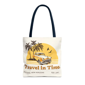 Vintage Car Tote Bag Black Cotton Handles - Dipaliz - Bags