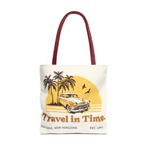 Vintage Car Tote Bag Black Cotton Handles - Dipaliz - Bags