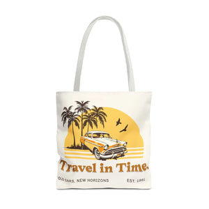 Vintage Car Tote Bag Black Cotton Handles - Dipaliz - Bags