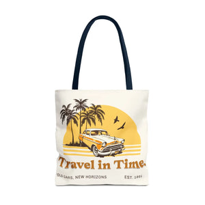 Vintage Car Tote Bag Black Cotton Handles - Dipaliz - Bags
