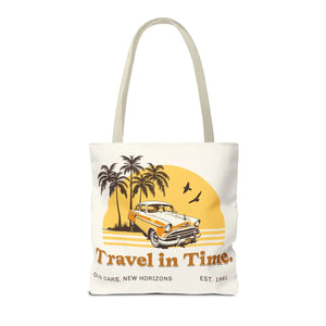 Vintage Car Tote Bag Black Cotton Handles - Dipaliz - Bags