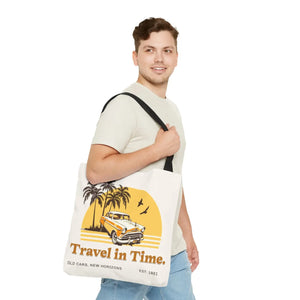 Vintage Car Tote Bag Black Cotton Handles - Dipaliz - Bags