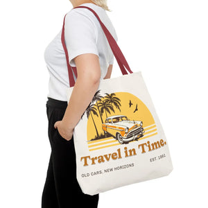 Vintage Car Tote Bag Black Cotton Handles - Dipaliz - Bags