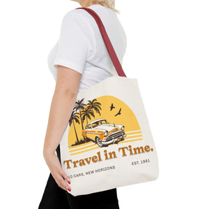 Vintage Car Tote Bag Black Cotton Handles - Dipaliz - Bags