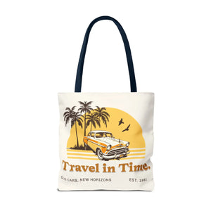 Vintage Car Tote Bag Black Cotton Handles - Dipaliz - Bags