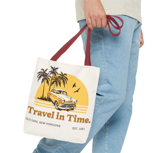 Vintage Car Tote Bag Black Cotton Handles - Dipaliz - Bags