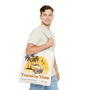 Vintage Car Tote Bag Black Cotton Handles - Dipaliz - Bags