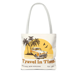 Vintage Car Tote Bag Black Cotton Handles - Dipaliz - Bags
