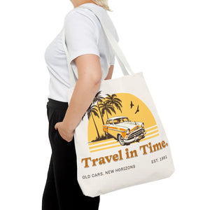 Vintage Car Tote Bag Black Cotton Handles - Dipaliz - Bags