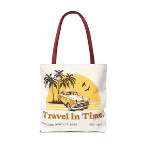 Vintage Car Tote Bag Black Cotton Handles - Dipaliz - Bags