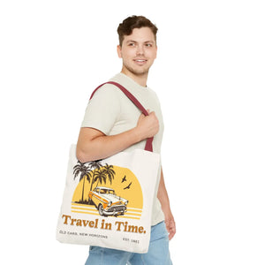 Vintage Car Tote Bag Black Cotton Handles - Dipaliz - Bags