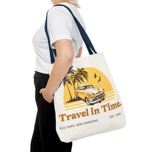Vintage Car Tote Bag Black Cotton Handles - Dipaliz - Bags