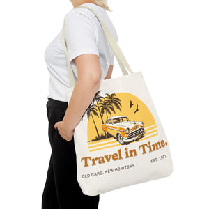 Vintage Car Tote Bag Black Cotton Handles - Dipaliz - Bags
