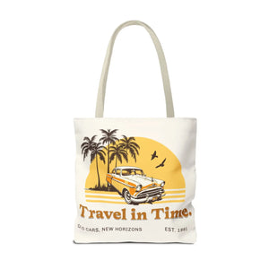 Vintage Car Tote Bag Black Cotton Handles - Dipaliz - Bags