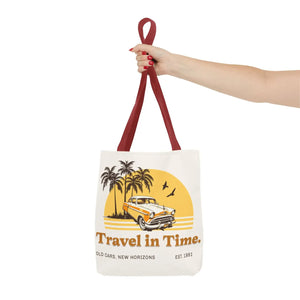 Vintage Car Tote Bag Black Cotton Handles - Dipaliz - Bags