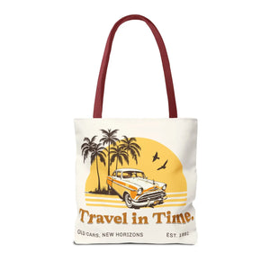 Vintage Car Tote Bag Black Cotton Handles - Dipaliz - Bags