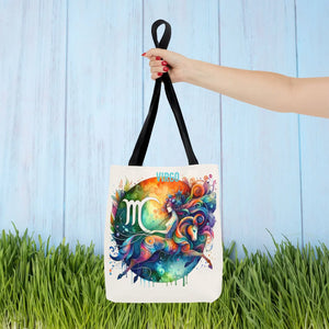 Vibrant Virgo Zodiac Tote Bag - Black Cotton Handles - Dipaliz - Bags
