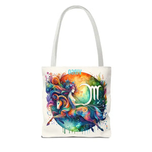 Virgo Zodiac Tote Bag Black Cotton Handles Bold Style - Dipaliz - Bags