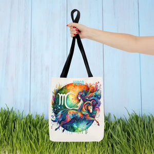 Virgo Zodiac Tote Bag Black Cotton Handles Bold Style - Dipaliz - 13’’ × / Bags
