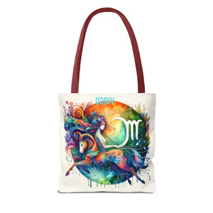 Virgo Zodiac Tote Bag Black Cotton Handles Bold Style - Dipaliz - Bags