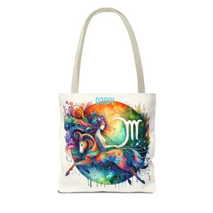 Virgo Zodiac Tote Bag Black Cotton Handles Bold Style - Dipaliz - Bags