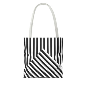 Black striped, AOP Tote Bag
