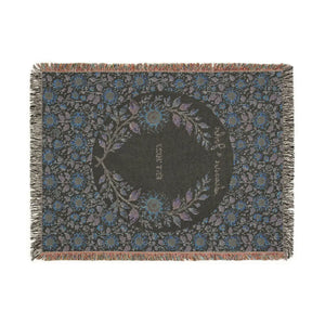 Personalized, Sunflower & Midnight Floral Woven Throw Blanket