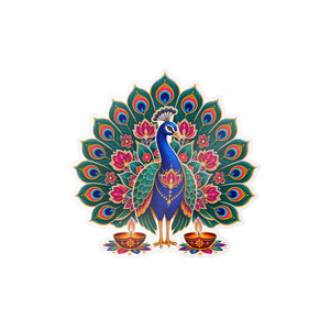 Peacock mandala kiss-cut vinyl decal - home decor decals
