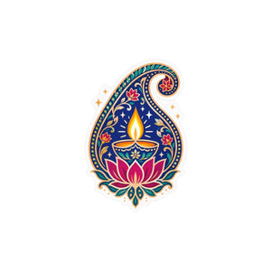 Paisley diya lotus kiss-cut vinyl decal - home decor decals