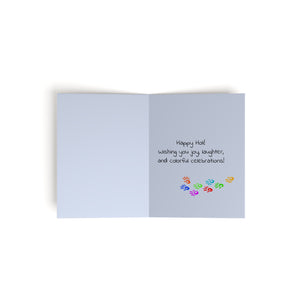Pack of Happy Holi with message, Greeting cards (8, 16, and 24 pcs)