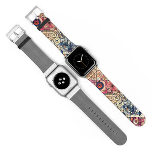 Geometric Floral Mosaic Watch Band – Colorful Vintage Art Pattern