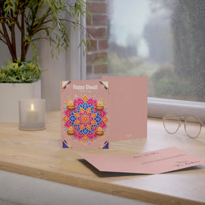 Personalized, Diwali Greeting Card — Happy Diwali Mandala Festival of Lights (Pack of 1/10/30/50)