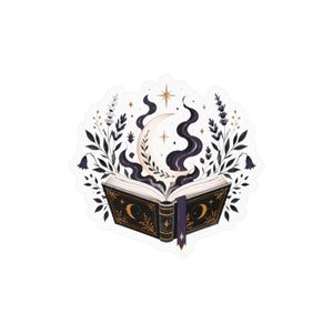 Mystical open book kiss-cut vinyl decal - home decor decals