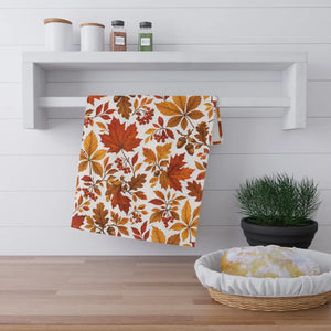 Cotton twill version of the DipaliZ autumn leaves kitchen tea towel