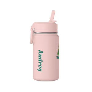 DipaliZ mini water bottle with frog art and space for a personalized name