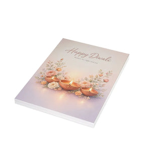 Happy diwali greeting card – floral diyas festival of lights design - cards